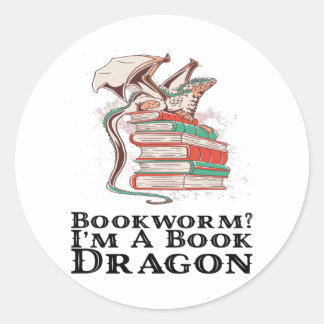 Adesivo Livros - Bookworm? Eu sou um Dragão de Livro