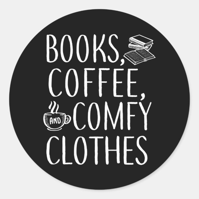 Adesivo Livros Café Comfy Leitura de Escritor Literário Bo (Frente)