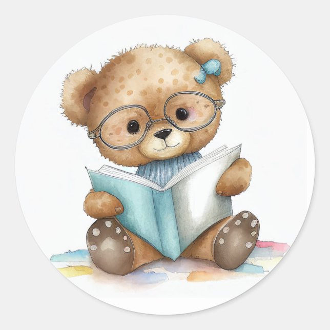 Adesivo Livros da Biblioteca de Bibliotecas Cóteas Urso de (Frente)
