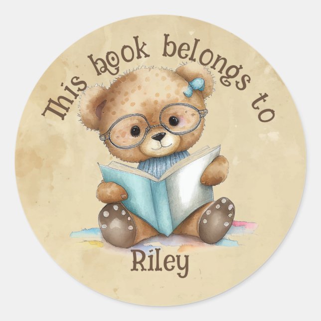 Adesivo Livros de Biblioteca de Bibliotecas de Nomes Perso (Frente)