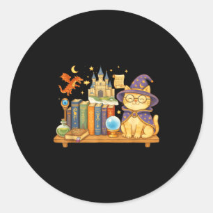 Adesivo Livros de bruxa de gato kawaii fofos