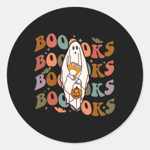 Adesivo Livros de Halloween Livros Fofos Ghost Boo Lendo L