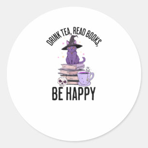 Adesivo Livros de Leitura Bebida Design Whimsigoth Hallowe