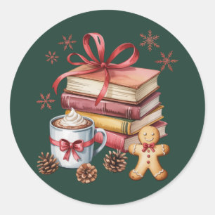 Adesivo Livros de Natal Livros de Biscoito de gengibre Liv