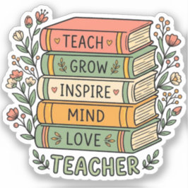 Adesivo Livros de Presente + Flores Lindas | Agradecimento