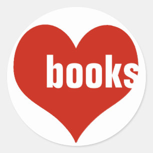 Adesivo livros do amor/corações vermelhos