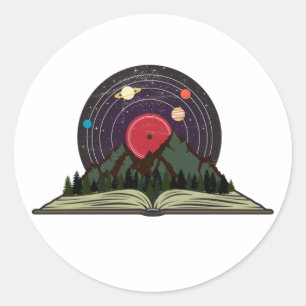 Adesivo Livros e amantes da música recorde retrô-vinilo