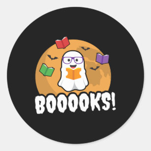 Adesivo Livros Ghost Boo Ler Biblioteca Livros Gift Divert