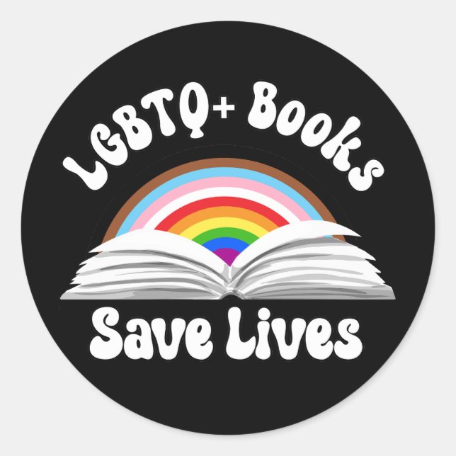 Adesivo Livros LGBTQ+ salvam vidas (Frente)