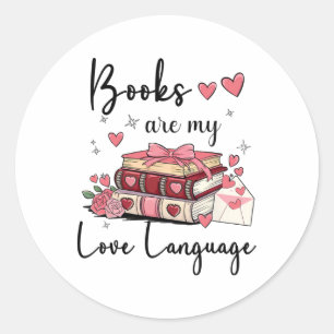 Adesivo Livros São Minha Linguagem De Amor Lendo Bibliotec