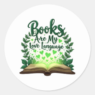 Adesivo Livros São Minha Linguagem De Amor Lendo Bibliotec