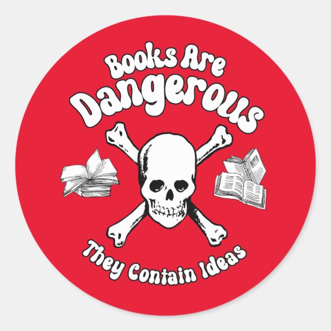 Adesivo Livros são perigosos (Frente)