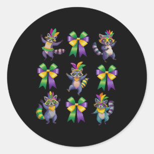 Adesivo Lixo de dança de Cute Raccoon, Arco de Coquette Co