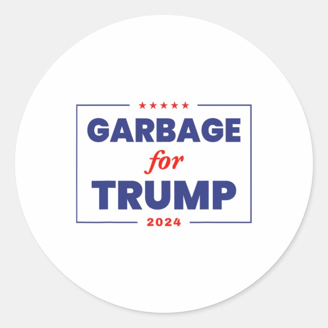 Adesivo Lixo Para Trump 2024, Funny Trump Supporter 1 (Frente)
