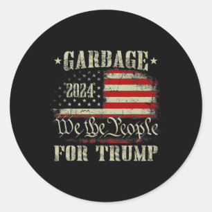 Adesivo Lixo Para Trump 2024 Homens Engraçados De Bandeira