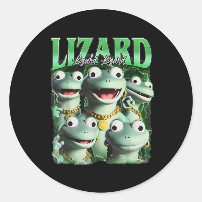 Adesivo Lizard Lizard Lizard Funny Meme Lizard Bootleg Wei (Frente)