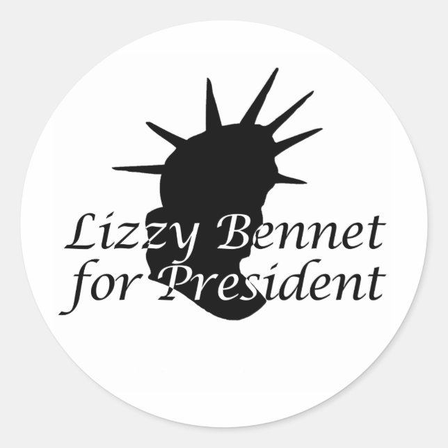 Adesivo Lizzy Bennet para presidente (Frente)