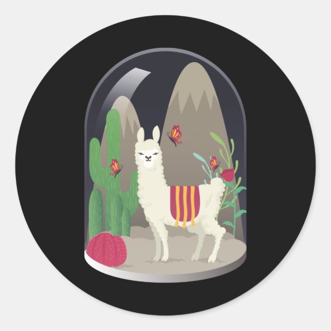 Adesivo Llama Alpaca Llamas Alpacas Sweet Animal Design (Frente)