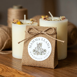 Adesivo Llama Atraente Bonito Desenhador em Aquarela Flora