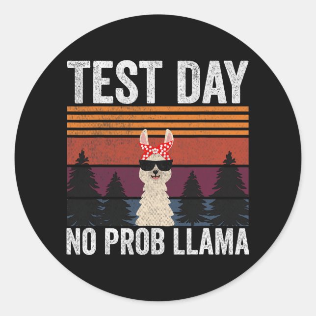 Adesivo Llama Camping Day No Prob Llama Teacher Testi (Frente)