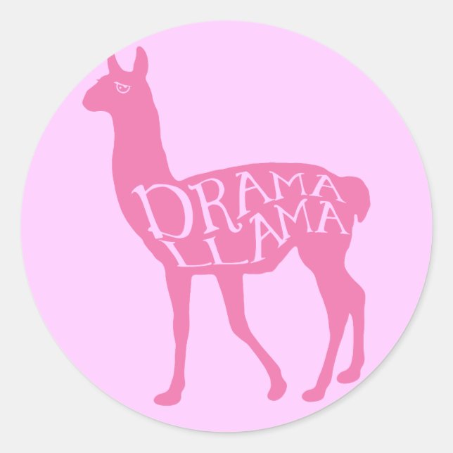 Adesivo Llama de Drama Rosa (Frente)