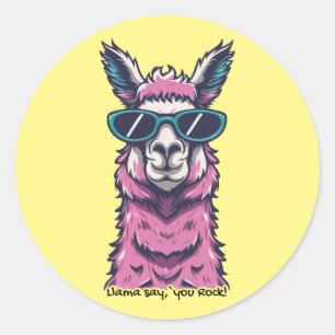 Adesivo Llama diz que você é Rock pose Quirky em óculos