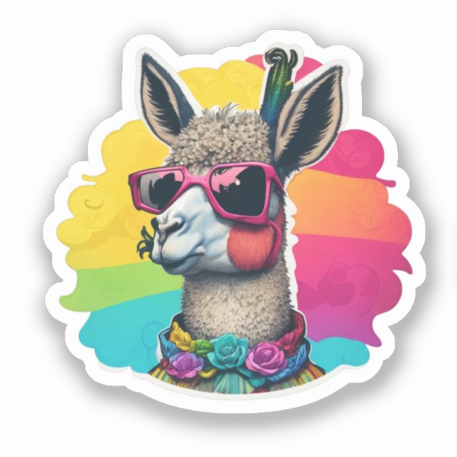 Adesivo Llama Explora Nosso Adorável Vinheta Llama (Frente)