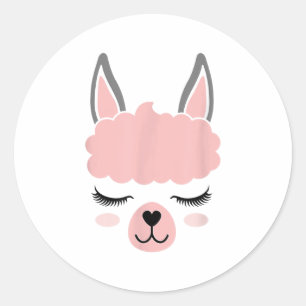 Adesivo Llama Face Alpaca Eyelashes Dia de as Bruxas engra