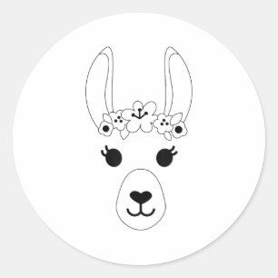Adesivo Llama Face Halloween Flowers De Fumaça De Fumos Al