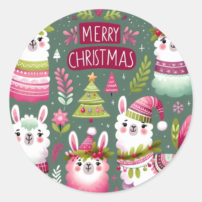 Adesivo Llama Feliz Natal (Frente)