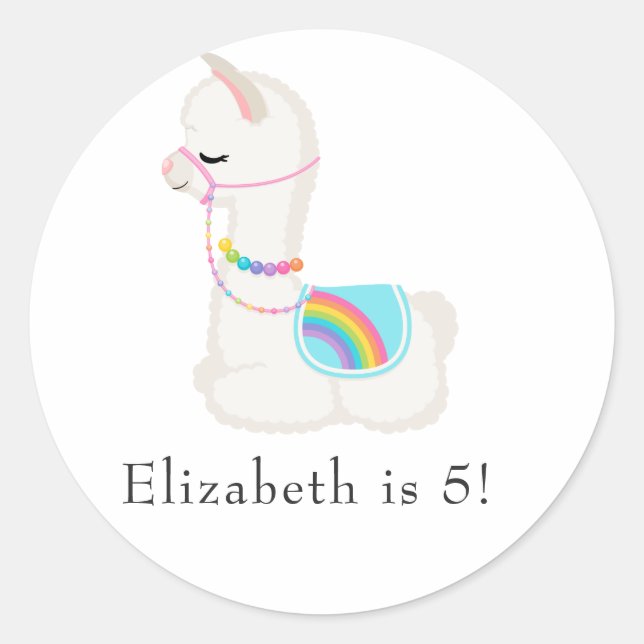 Adesivo Llama Festa de aniversário (Frente)