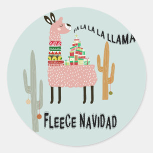 Adesivo Llama Natal - Fleece Livre Navidad