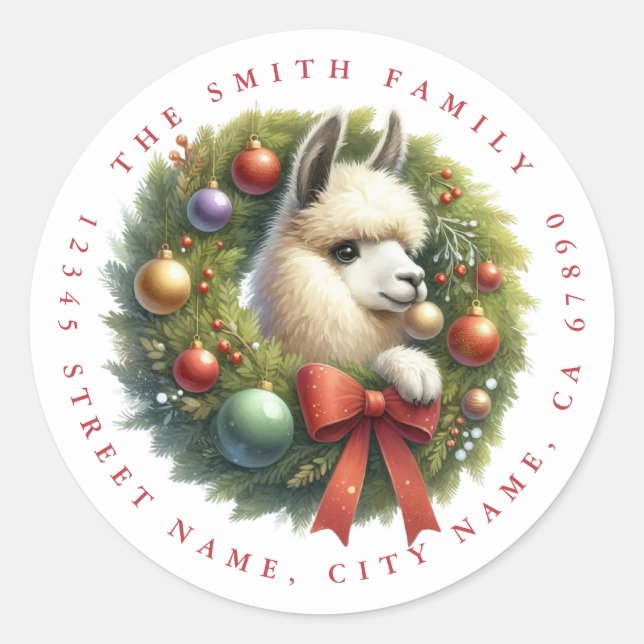 Adesivo Llama Return Address Labels (Frente)