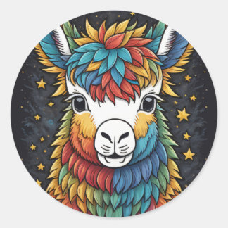 Adesivo Llama Sticker, redondo