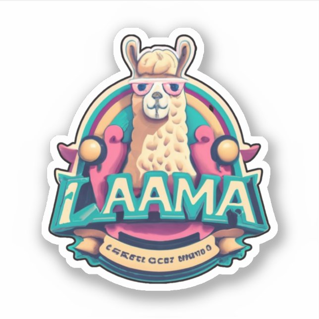 Adesivo Llama Stickers Adicionando um toque de reluzência  (Frente)