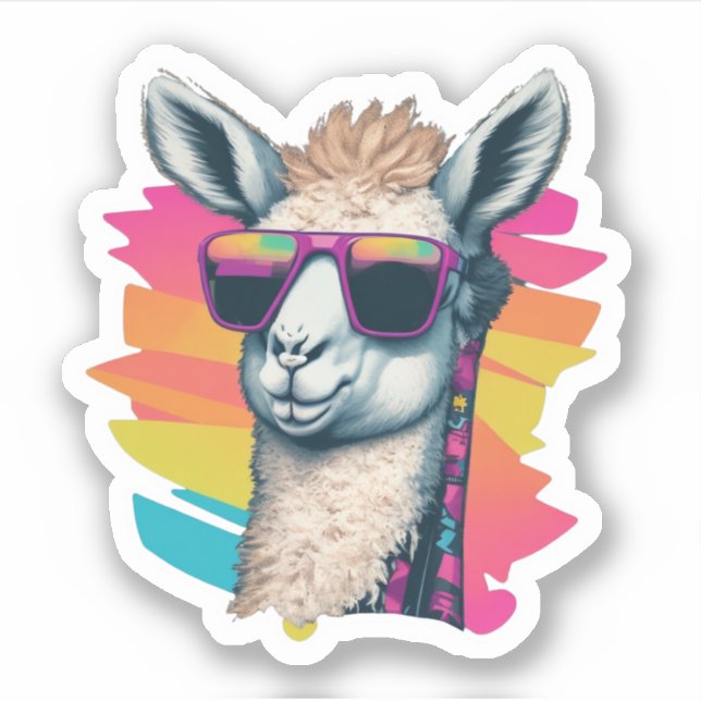 Adesivo Llama Stickers Adicionando um toque de reluzência  (Frente)