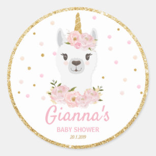 Adesivo Llama Unicórn Obrigado Pão do Partido de Etiquet