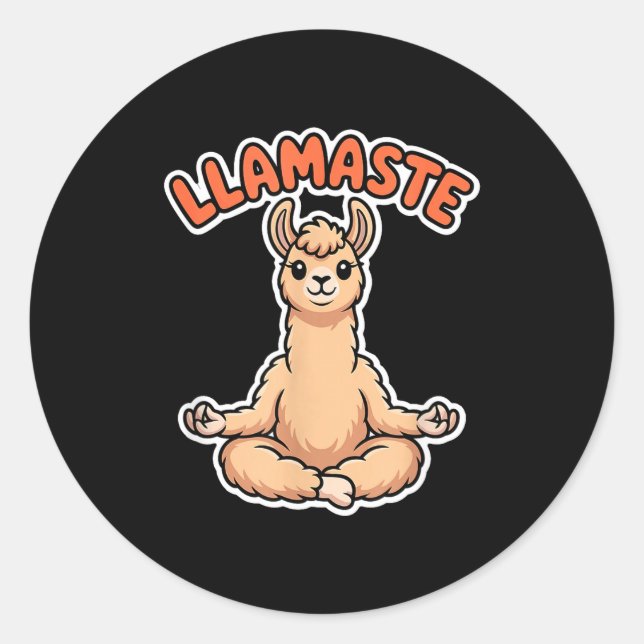 Adesivo Llamaste Funny Meditating Llama Cute Yoga Animal D (Frente)