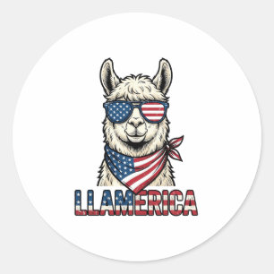 Adesivo Llamerica Llama Patriótico Design Vetorial Vintage