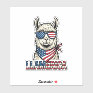 Adesivo Llamerica Llama Patriótico Design Vetorial Vintage