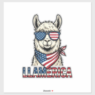 Adesivo Llamerica Llama Patriótico Design Vetorial Vintage
