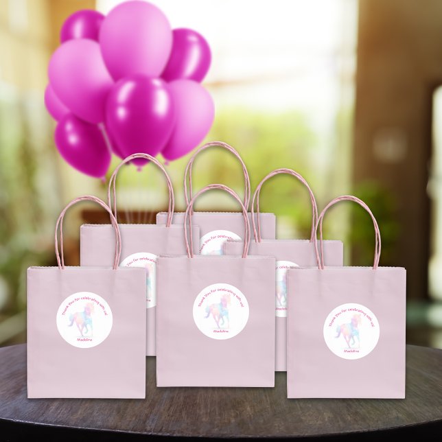 Adesivo Lo-Poly Rainbow Horse Obrigado (Criador carregado)