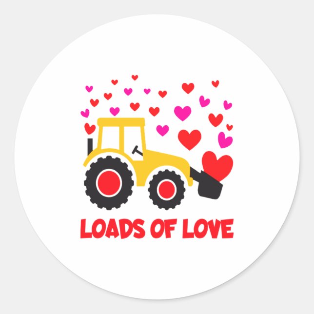 Adesivo Loads Of Love Toddler Tractor Valentines Day For K (Frente)