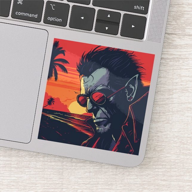 Adesivo Lobisomem legal Retro Sunset (Detalhe)