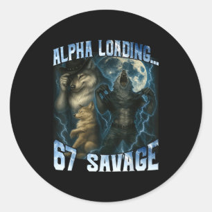 Adesivo Lobo Alpha Carregando 67 Porcento Selvagem Lobos E