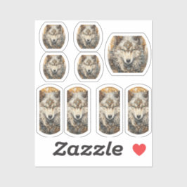 Adesivo Lobo Branco Steampunk Solarpunk