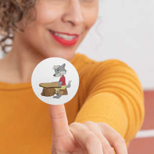 Adesivo Lobo Com Mesa