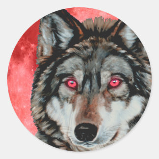 Adesivo Lobo vermelho da lua