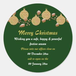 Adesivo Locais de escritório do Natal fechados à paz