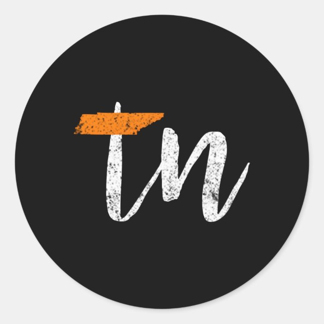 Adesivo Locais Laranja E Branco Do Estado Do Tennessee (Frente)